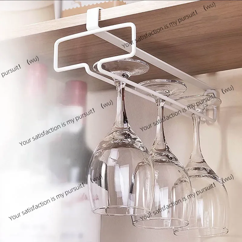 No Drilling Metal Wine Glass Holder - Stemware Rack for Under Cabinet Storage Kitchen Organization Kitchen/Bar Storage Supplies