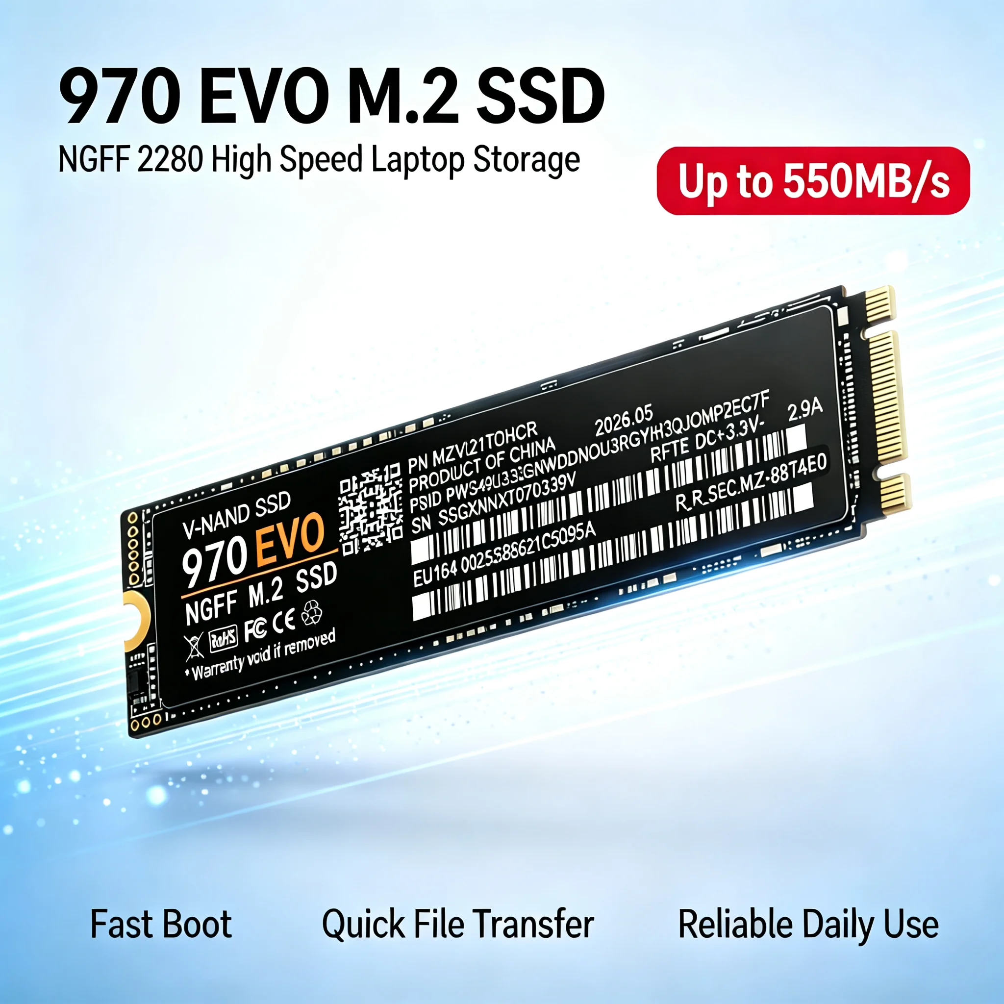 970 PLUS M.2 2280 NGFF PCIe 4.0 SSD Up to 550MB/s Internal Solid State Drive 4TB For PS5 Laptop Desktop Gaming PC Storage