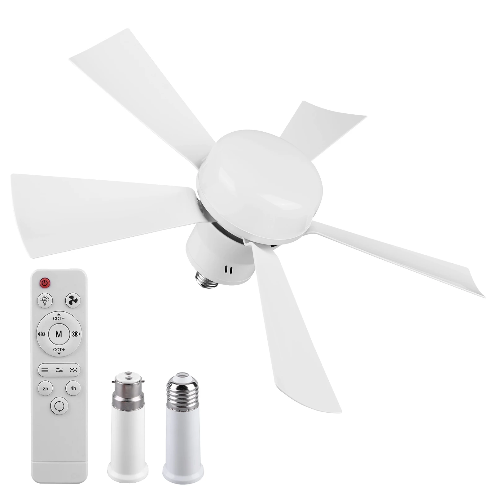 

Socket Fan Light with Remote Socket Ceiling Fan Adjustable Wind Speed Light Bulb Fan Timing Wireless Fan for Living Room Bedroom