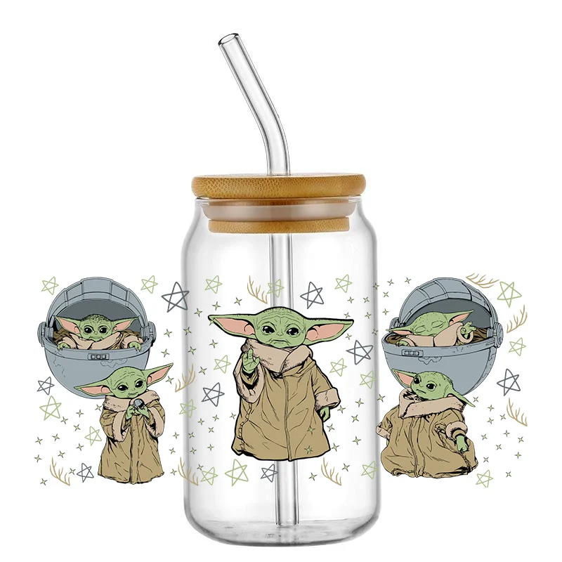 Imagem -05 - Adesivo Impermeável dos Desenhos Animados para Envoltório do Copo Faça Você Mesmo Caneca Adesivos Decalque para Libbey Glass Envoltório uv Dtf 16oz