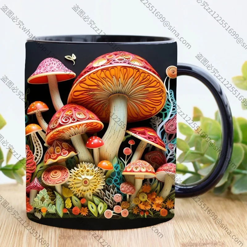 مناسبة لكوب الفطر السحري ثلاثي الأبعاد من السيراميك الجديد، كوب متعدد الأغراض ذو مساحة إبداعية