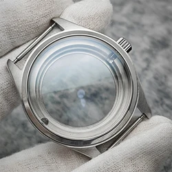 40mm Sapphire Crystal Watch Case 316L Stainless Steel Case Transparent Bottom Case Watch Accessories for NH35 NH36 Movement