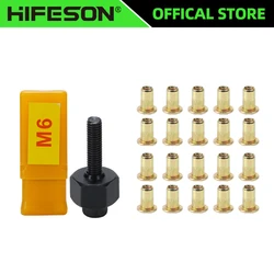 21pcs Hand Rivet Nut Gun Set Head Nuts Riveter Tool Manual Rivet Adapter Galvanized Iron Nuts For M3 M4 M5 M6 M8 M10 M12