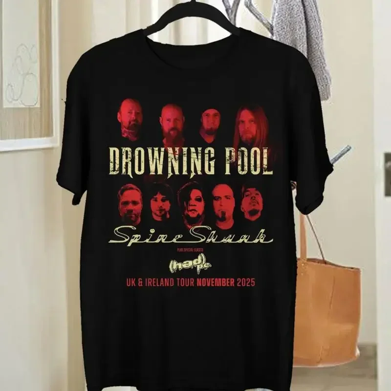DROWNING POOL Band SPINESHANK 2025 Tour T Shirt Black All Size S 5XL DS20