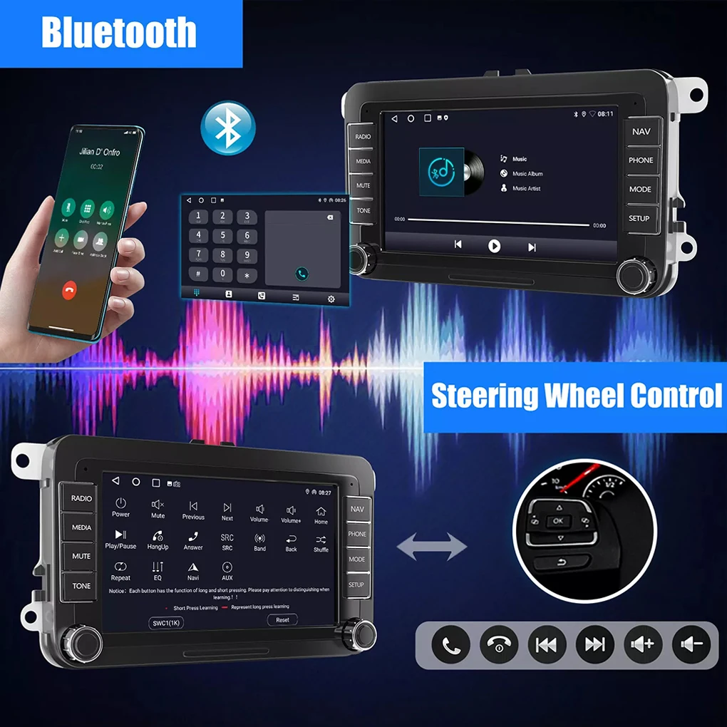 Android Auto Radio Seamlessly Integrated For Compatibility Double Din Car Stereo For 2+64G