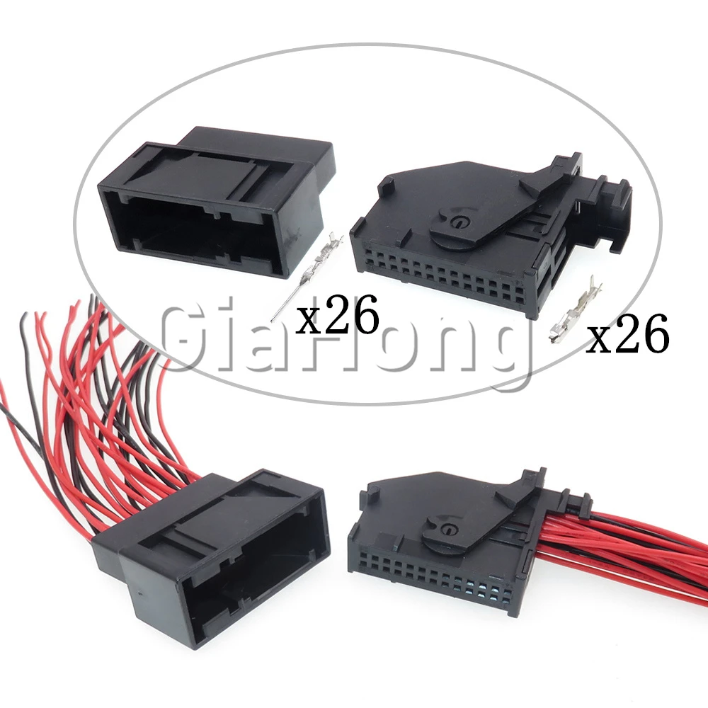 1 Set 26 Ways Starter Auto Headlight Wire Harness Socket 7L6972726 Male Female Docking Connector Car Navigation Controller Plug