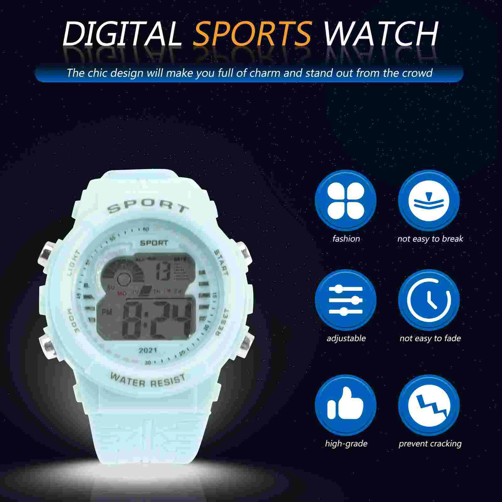 Relojes para hombre Deportes Multiusos Digital Multifunción LED Blanco Hombre grande