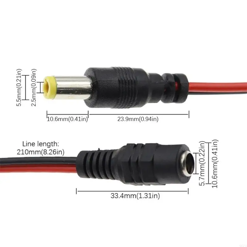 CCTV LED 조명 용 Q6PA DC5.5x2.1mm 전원 케이블 12V 2A 장치 돼지 케이블