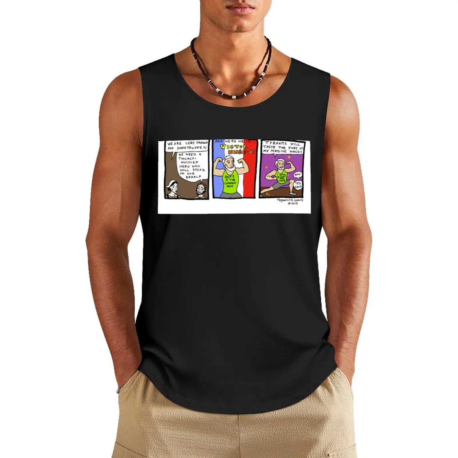 Victor Huge-O Tank Top sleeveless man shirts Top summer Gym t-shirt man