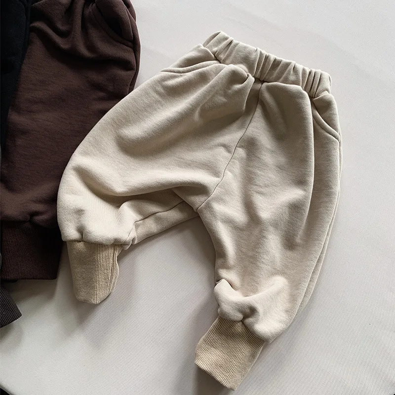 Autumn New Children Loose Trousers Baby Girls Cotton Harem Pants Solid Toddler Boys Fashion Versatile Casual Pants Kids Clothes