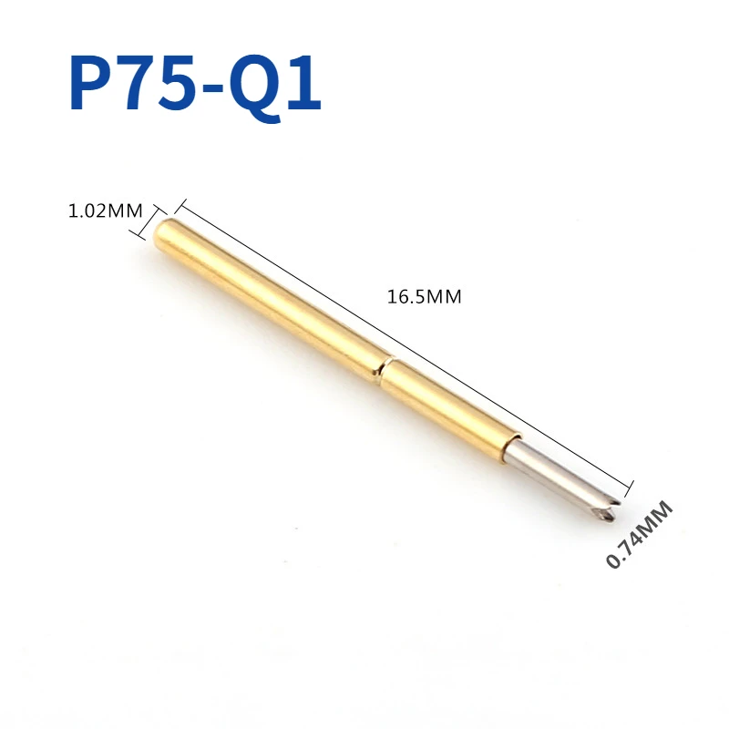 100 PCS/Pack P75-Q1 Four-jaw Plum Blossom Head Spring Test Pin 1.02mm Outer Diameter 16.5mm Length PCB Probe