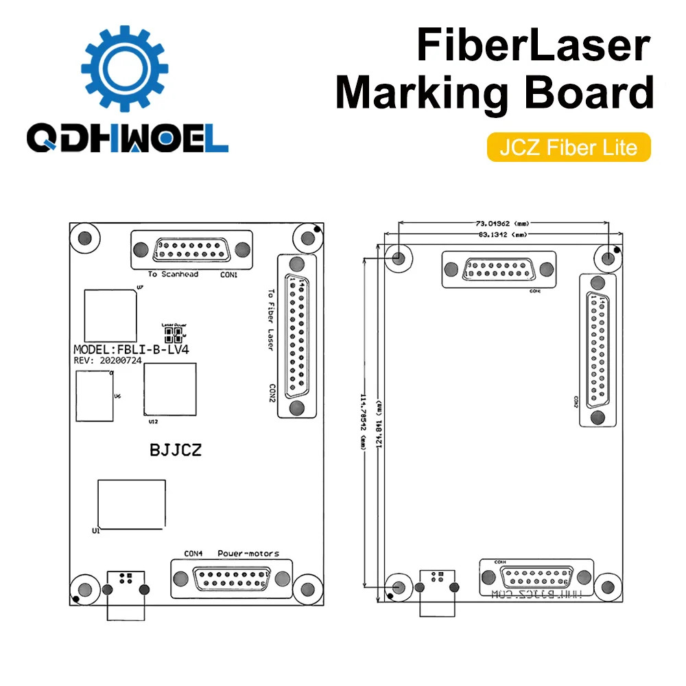 QDHWOEL BJJCZ ليزر بطاقة تحكم ، JCZ لوحة التحكم LMCV4-FIBER-M Emzcad FBLI-B-LV4 الألياف آلة وسم IPG Raycus ماكس