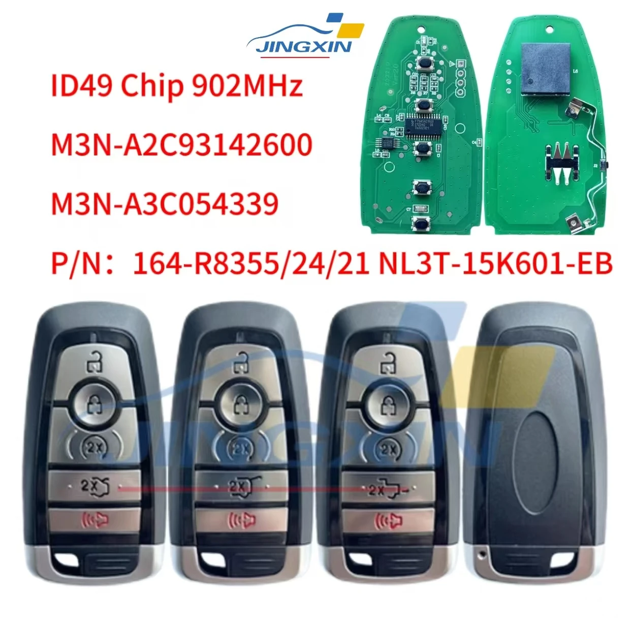 Jingxin M3N-A2C93142600 902MHz ID49 Chip Car Remote car Key For Ford Edge Fusion Expedition Explorer Mustang F Series 2017-2020