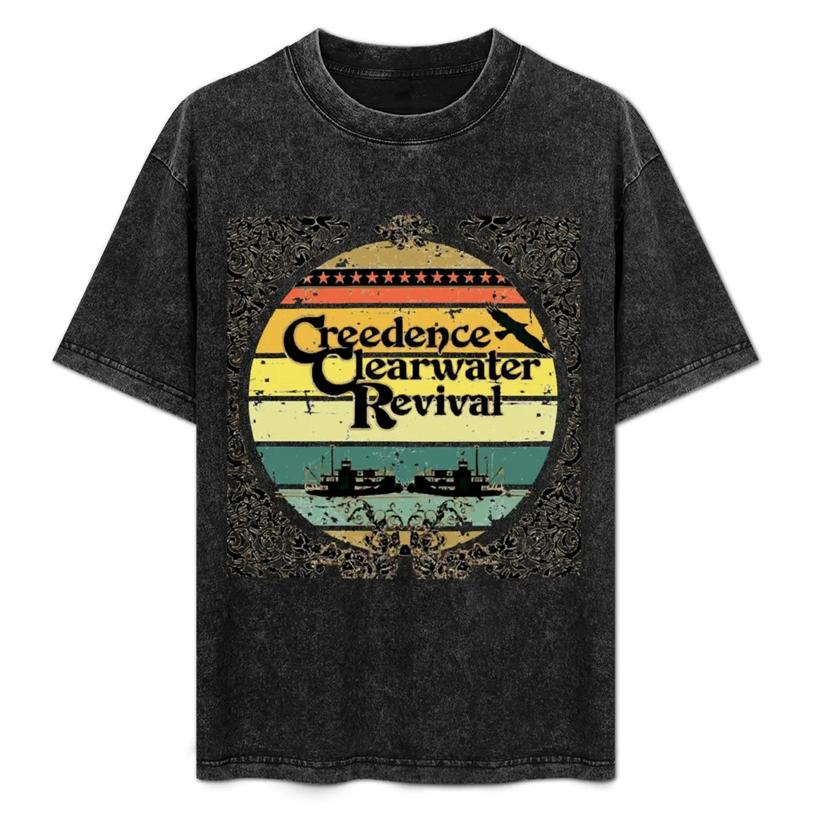 

Creedence Clearwater Revival Riverboats Essential T-Shirt Christmas Casual Short Sleeve Top