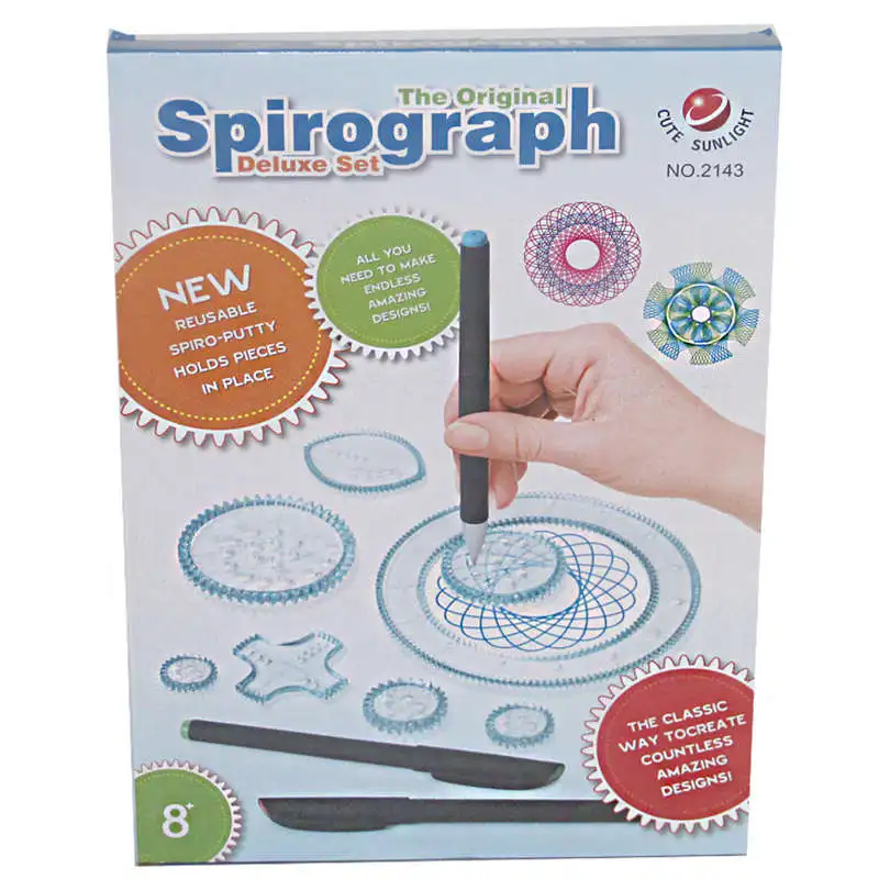 Spirograph Playset diseño en espiral, engranajes y ruedas entrelazados, juguetes de dibujo con 27 accesorios, diseños, juguetes educativos para niños