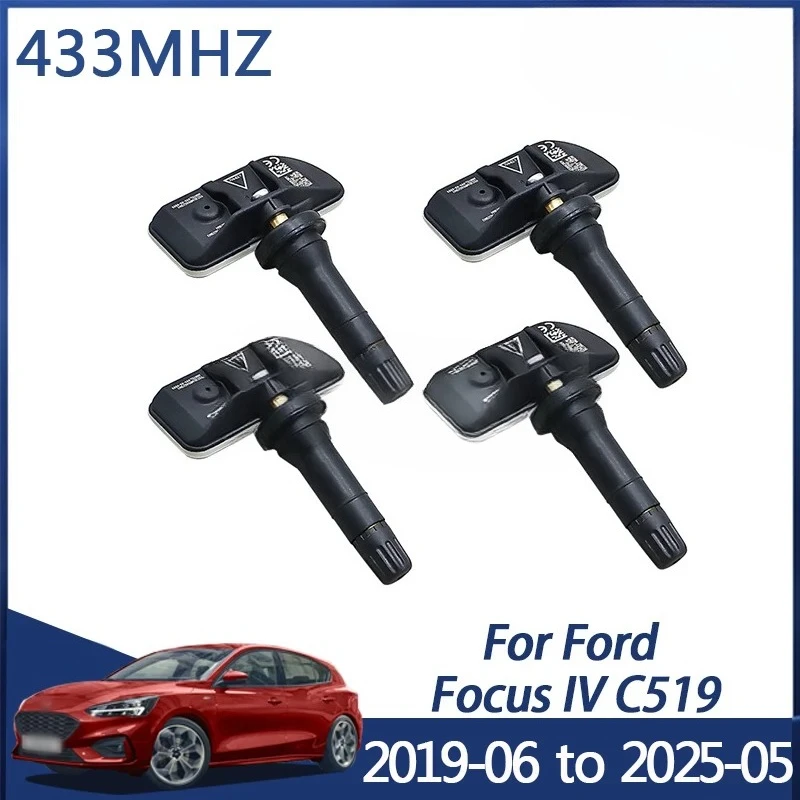 

4PCS 433MHZ TPMS Tire pressure sensor For Ford Focus IV 2019-2025 JX7T-1A180-CA