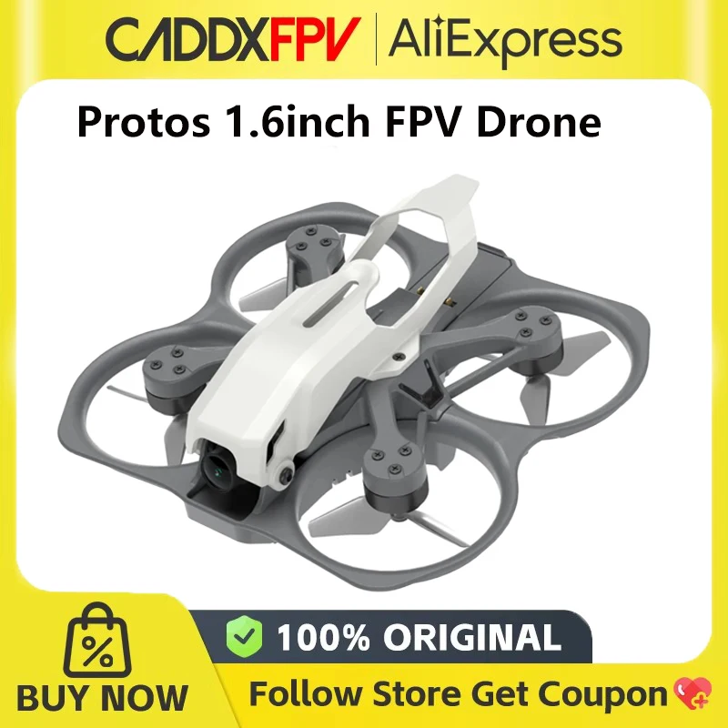 CADDXFPV Protos Drone 1,6 pulgadas sin escobillas Whoop Quadcopter RC Racing Drones con Ascent Lite Vtx Kit para batería Proto 2S 2026 nuevo