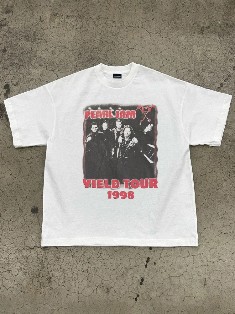 أحدث تيشيرت رجالي من القطن الخالص لعام 2025، طراز الفرقة، مريح، مسامي، عالي الجودة، سفر على الشاطئ، الحفلات، Instagram #1