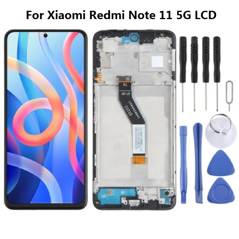 

For Xiaomi Redmi Note 11 5G LCD Display Touch Screen Digitizer Black Frame For Xiaomi Redmi Note 11 5G LCD