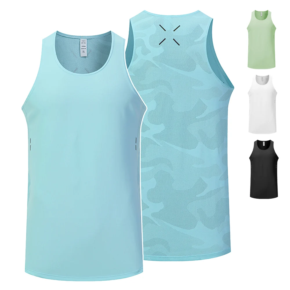 

Men Run Vest Athletics Tank Top Speed Fitness Running Shirt Sleeveless Track Field Singlet