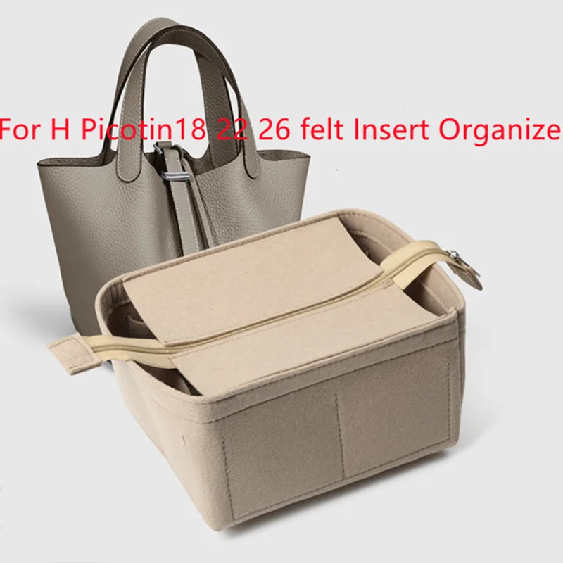 Bolsa organizadora de cosméticos de fieltro para mujer, bolsa con cremallera, moldeador de mano apto para Picotin 18 22 26
