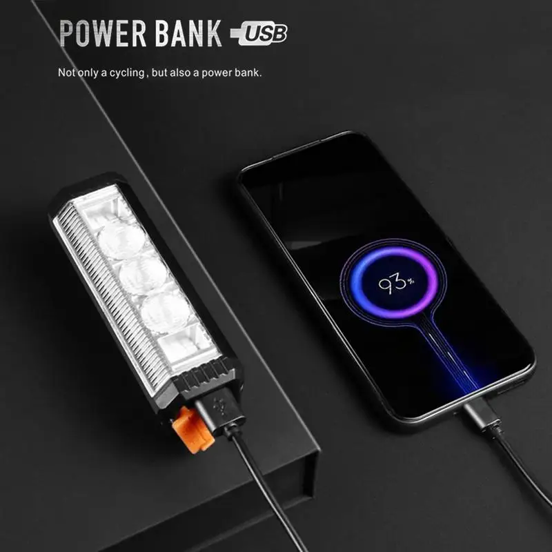 Cycluskoplamp 4 verlichtingsmodi Hoog lumen Cyclusvoorlamp Waterdichte zaklamp met Power Bank-functie Batterijweergave