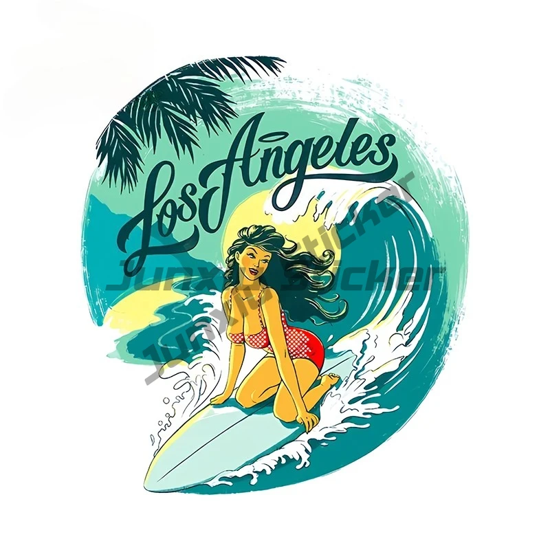 

For Girl Surfing Car Stickers Fashionable Sunscreen Decals Vinyl Car Wrap Graffiti Cute