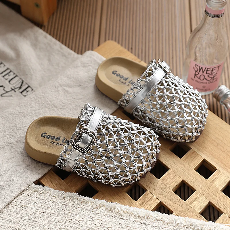 Fashion Plus Size Girls' Shoes 2026 Summer New Kids Sandals Simple Versatile Girls' Slippers Comfort Non Slip Child Beach Shoes