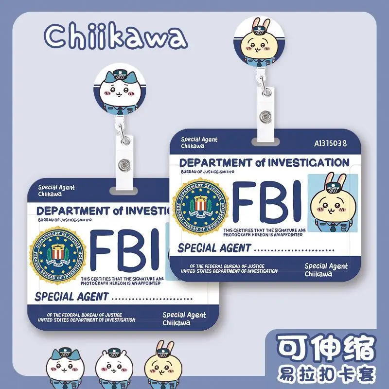 Chiikawa FBI Card Case Kawaii Cute Anime Toys Student Meal Card Decoration Girls Fashion Bus Card Subway Card Protective Shell