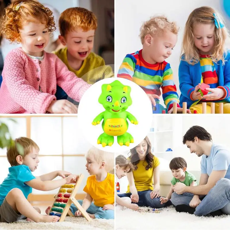 Jouet intelligent de dinosaure de robot électronique pour des enfants, jouet drôle de dinosaure, éclairage de musique, puzzle de dos, garçons, filles