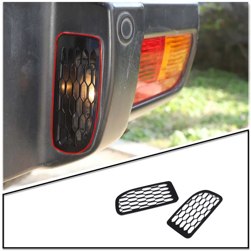 

For 2007-2021 Toyota FJ Cruiser Black Car Rear License Plate Lights Protective Mesh Cover Sticker Car Exterior Accessories