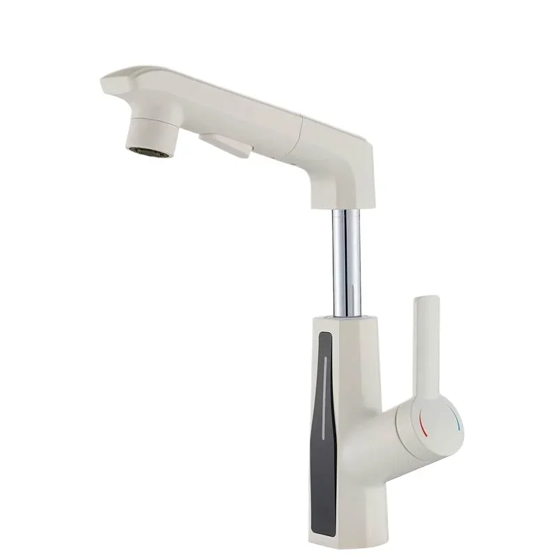 All-copper digital display can lift and pull the faucet, wash basin faucet, spray and wash the faucet on the gun ash.