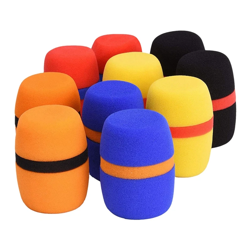 RISE-20Pcs Headset Windscreen Thickened KTV Handheld Dust Proof Sponge Microphone Cover Studio Replacement Accessories