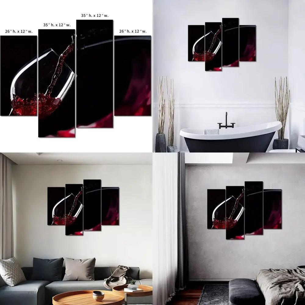 

Canvas Art Print: Elegant Red Wine Bar for Kitchen and Living Room Décor