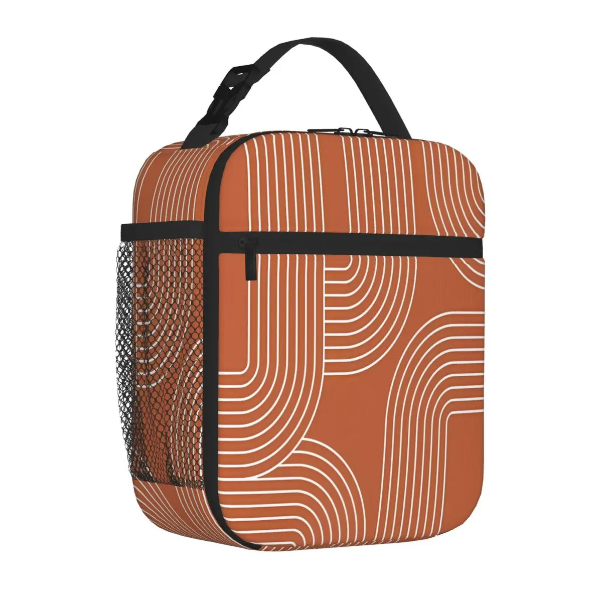 Bestselling Mid Century Line Art - Terracotta Polka Dot Cooler Lunch Bag Office Picnic Break Thermal Lunch Bag