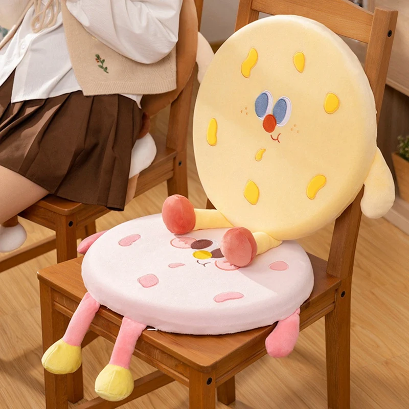 Biscuit Pillow Round Biscuit Plush Toy Realistic Food Snack Seat Cushion Plush Toy Prop Gift