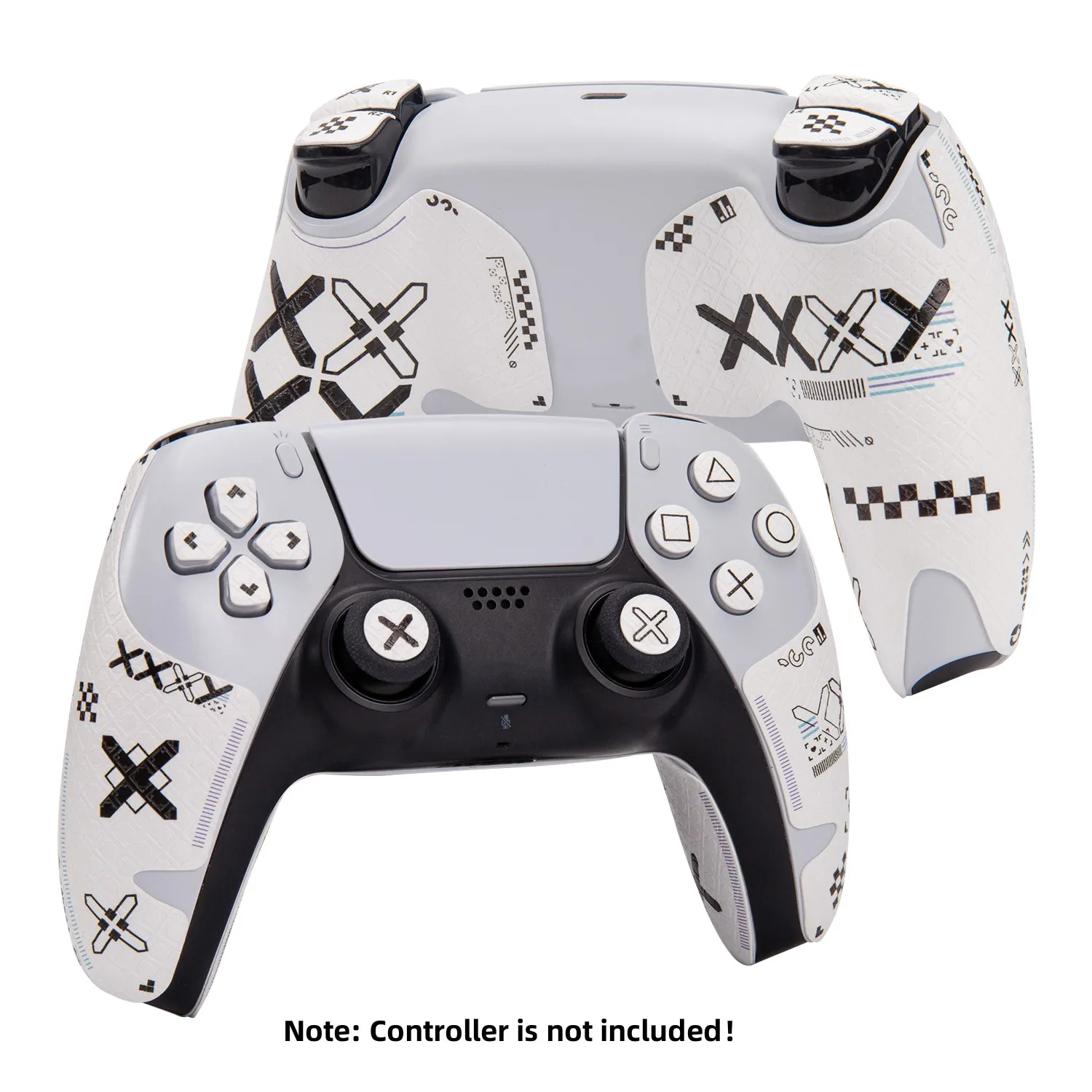 

FINALORD Controller Anti Skid Grip Tapes Compatible With Playstation 5 DualSense / PS5 Handle,Buttons,Trigger(Cross print-White)