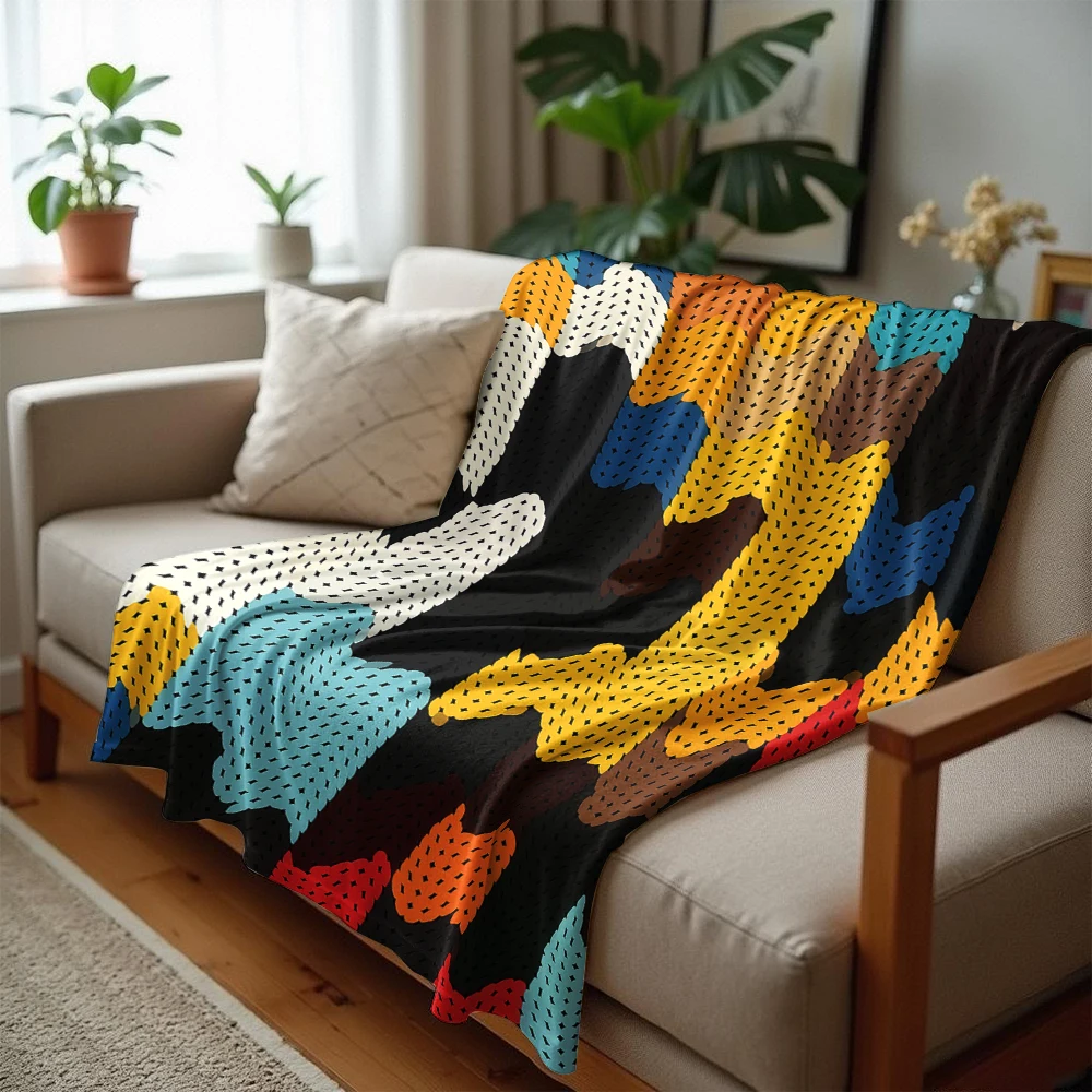 Knitted Chevron Lightweight Microfiber Soft Christmas Fleece Blanket Warm Cozy Throw for Bed Sofa Office Travel All Season