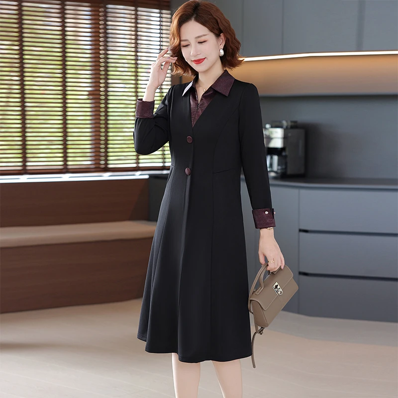 

Classic Women's Retro Knot Cheongsam Collar Women's Dress Plus Size Printed Designer Clothing 2025 Casual Daily Wear