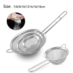 1-4pcs Stainless Steel Fine Mesh Strainer Flour Sifter For Baking With Handle Flour Sieve Sifter Baking Accessories