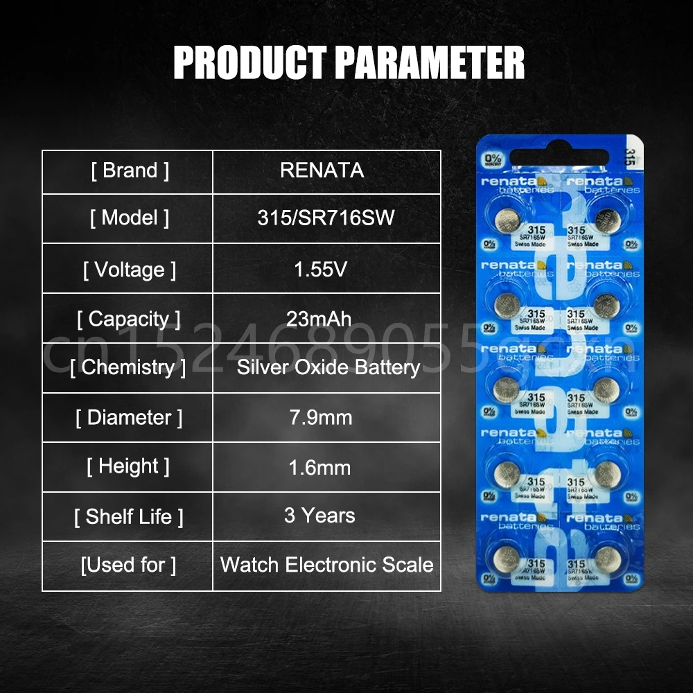 ใหม่ SR716SW SR716 EP2012แบตเตอรี่1.55V เงินออกไซด์สำหรับนาฬิกาของเล่นปุ่มขนาดเซลล์สวิสทำ