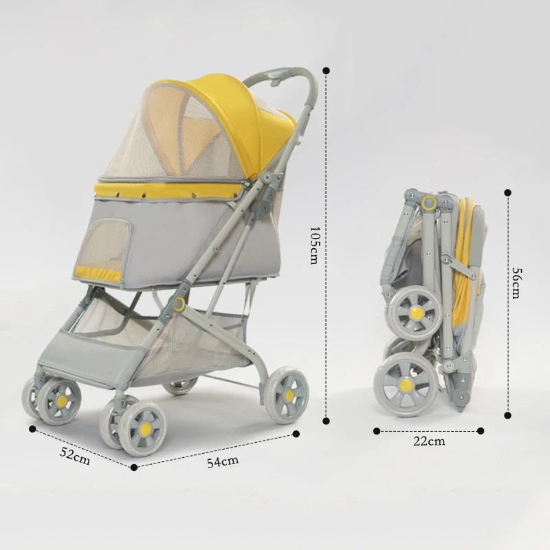 Hot Selling 4 Wheels Luxury Travel Pet Stroller Small Trolley Dog Pet Stroller Pet Carts for Dogs