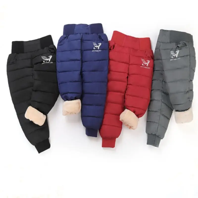 

2023 Winter Teens Girls Boys Down Pants Children High Quality Warm Down Pant Boys Trousers Kids Leggings Teenage Down Ski Pants