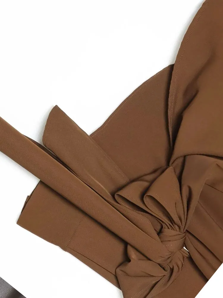 

HH женская мода однотонный отложной воротник асимметричный кружевной плиссированный декор блузка топ женский с длинными рукавами повседневный тонкий уличный топ