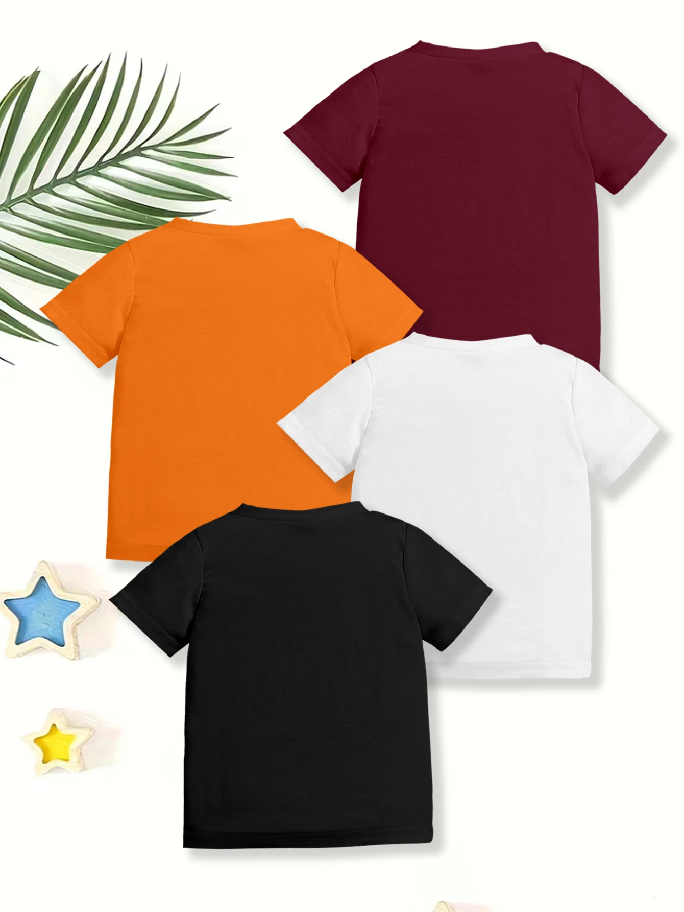 4 pieces: Boys Summer Daily Casual T-shirt Sports Car Vintage Car Pattern Print