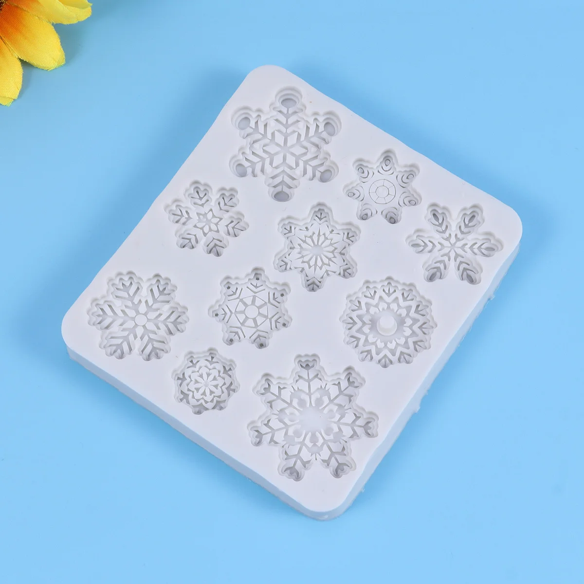 10 Cavity Christmas Snowflake Fondant Baking Molds Cake Mould Silicone Chocolate