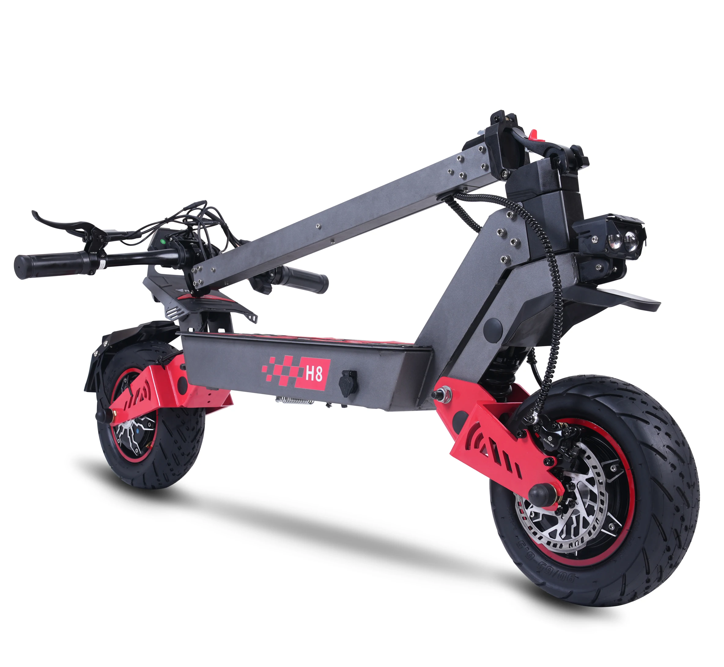 

H8 Lightning Knight Electric Scooter - 3000W*2 Dual Motor, 60V28Ah, 80-90KM Range, 11" Off-Road Tires, Foldable Steel Frame, 60k