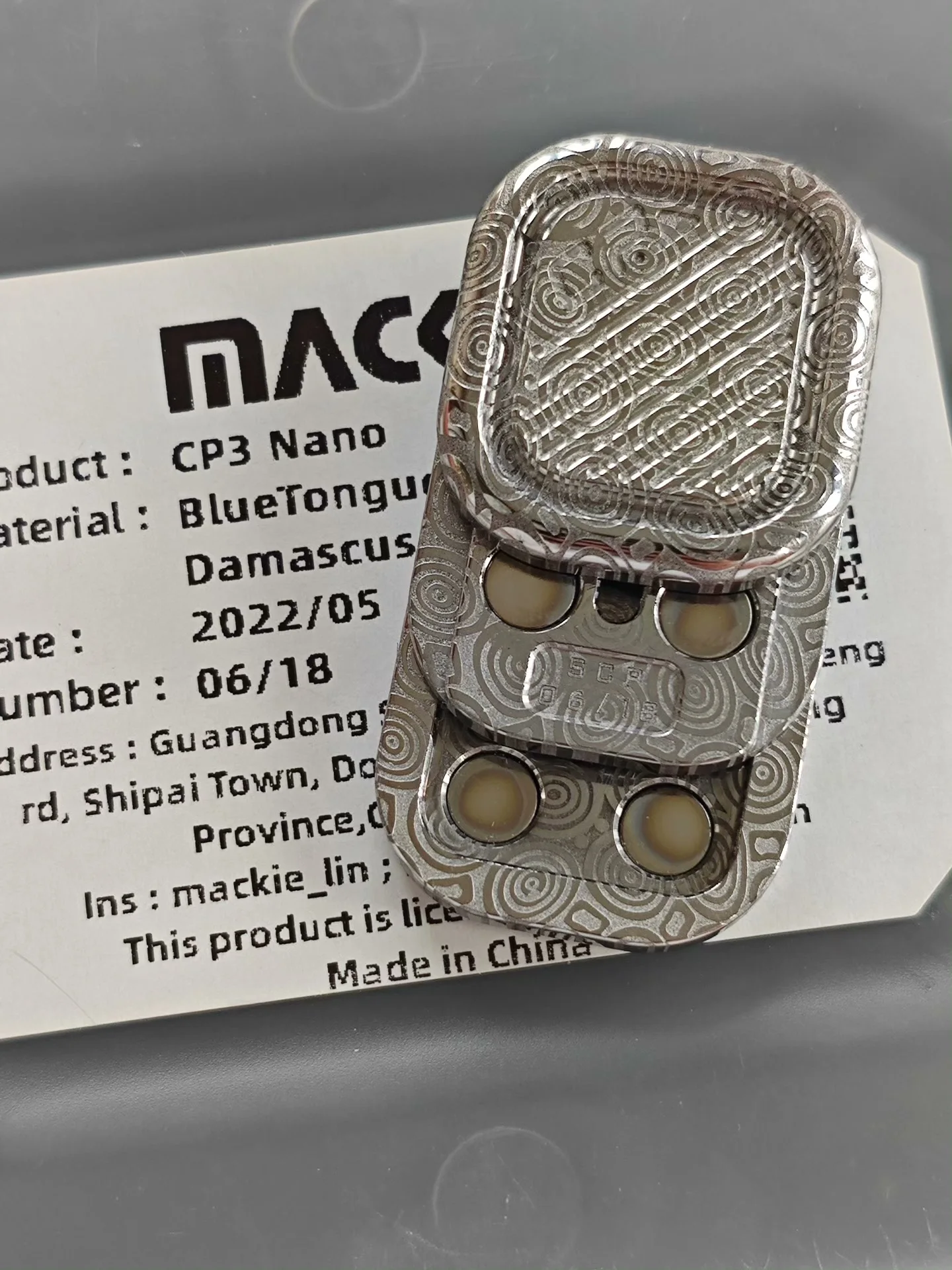 Used edc MACKIERui Fen CP3 Nano Push Plate EDC decompression toy