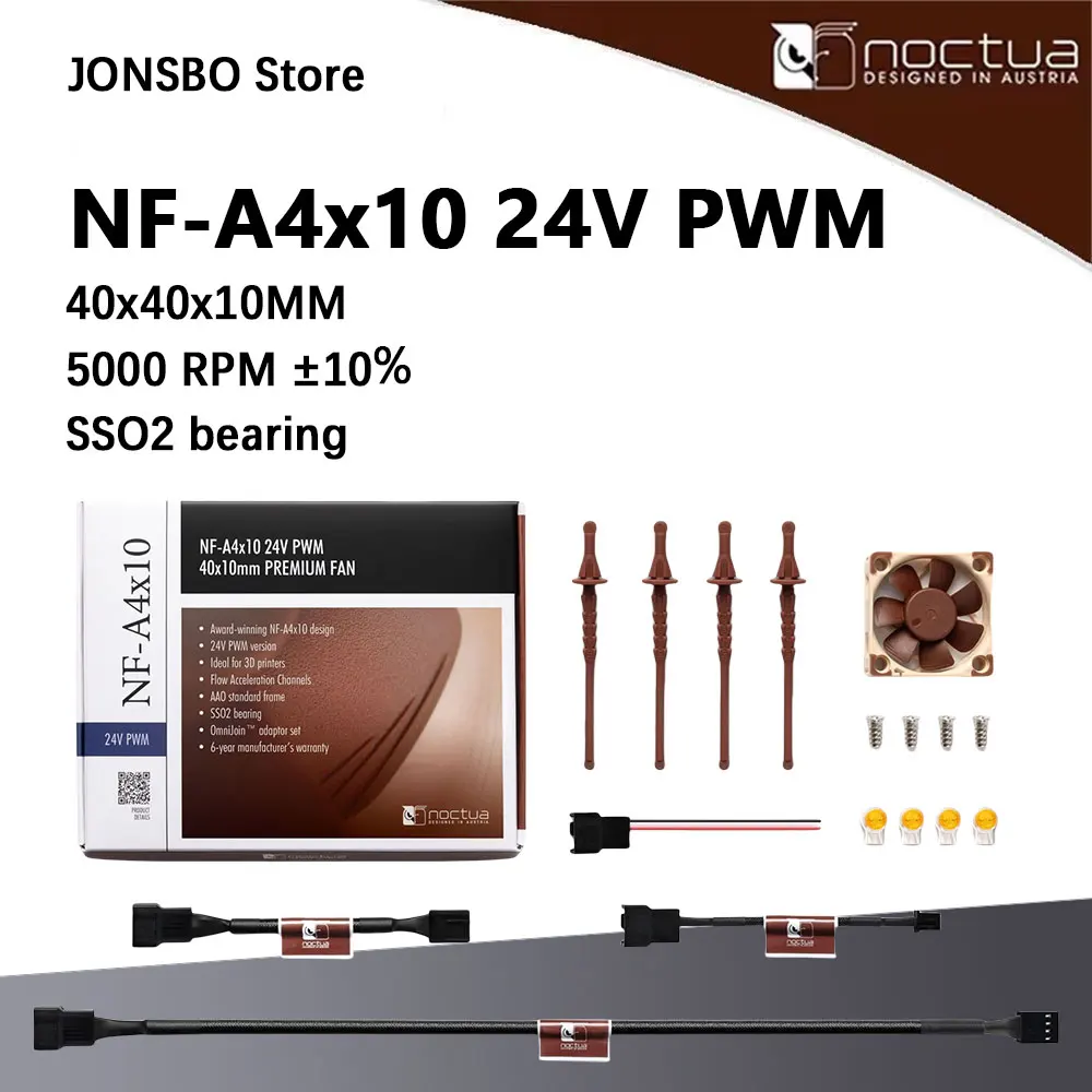 

Вентилятор Noctua NF-A4X10 24 В с ШИМ, подходит для идеального выбора вентилятора для 3D-принтера, не подходит для вентилятора корпуса компьютера