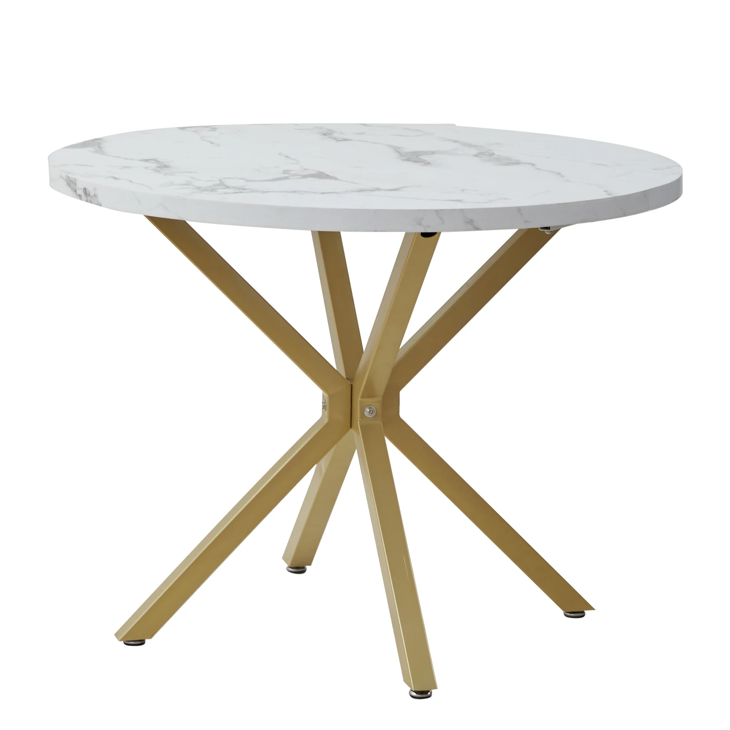 EGOONM Modern Luxury Dining Table Imitation Marble Effect Household Round Dining Table Simple Cafe Tables Home Furniture 100CM